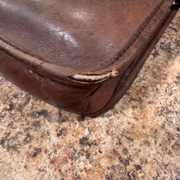 Vintage Early 80's Coach Leather Shoulder Clutch Bag Dark Brown Purse #0132 - Picture 14 of 16